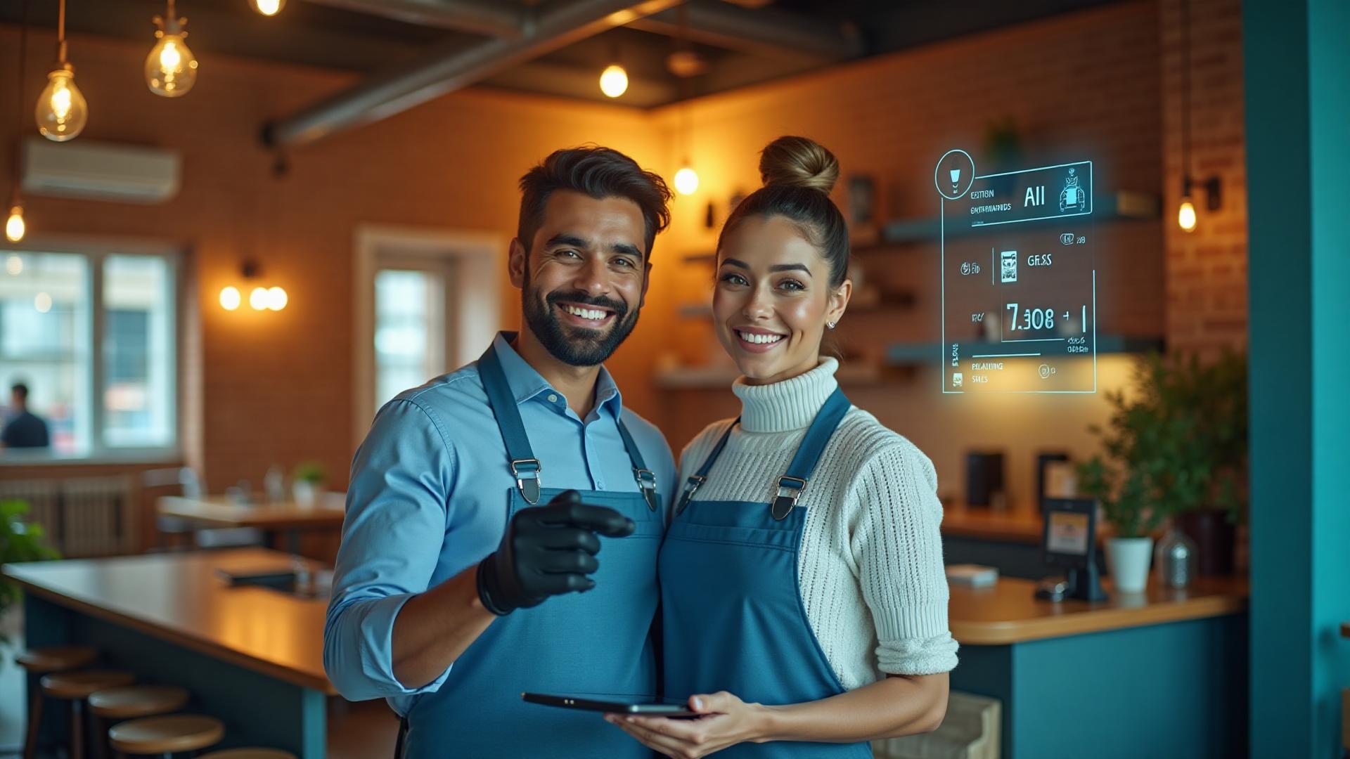 Small business owners using AI